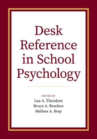 Desk Reference in School Psychology book cover