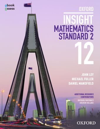 Oxford Insight Mathematics Standard 2 Year 12 Student book + obook assess book cover