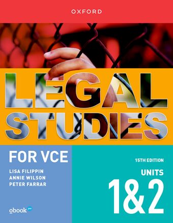 Legal Studies for VCE Units 1 & 2 Student Book+obook pro book cover