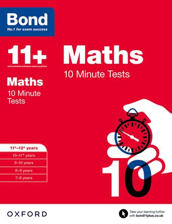 Bond 11 Maths 10 Minute Tests 11 to 12 book cover