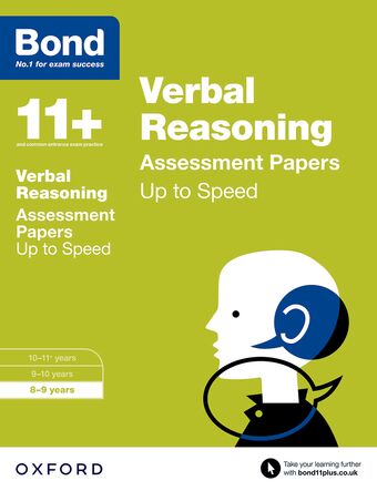 Bond 11 Verbal Reasoning Up to Speed Practice 8 to 9 book cover