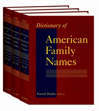 Dictionary of American Family Names book cover