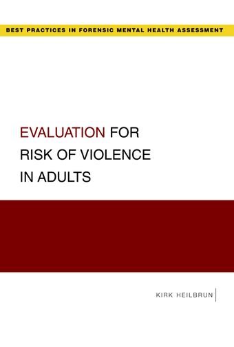 Evaluation for Risk of Violence in Adults book cover