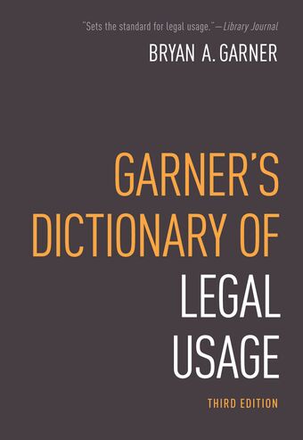 Garner's Dictionary of Legal Usage book cover