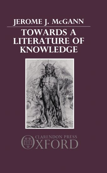 Towards a Literature of Knowledge book cover