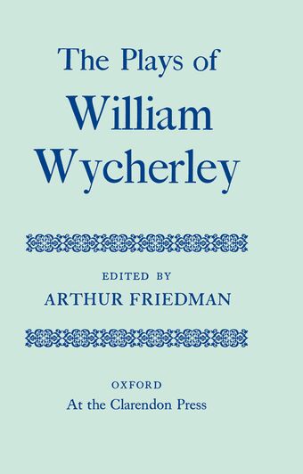 The Plays of William Wycherley book cover