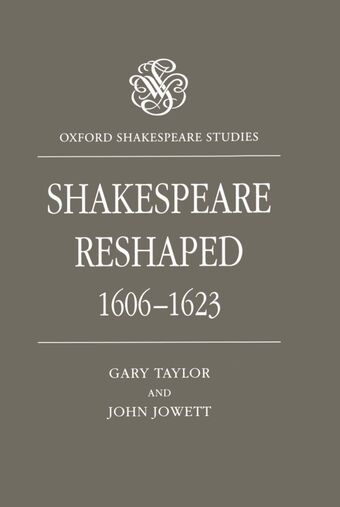 Shakespear Reshaped, 1606-1623 book cover