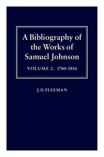 A Bibliography of the Works of Samuel Johnson book cover
