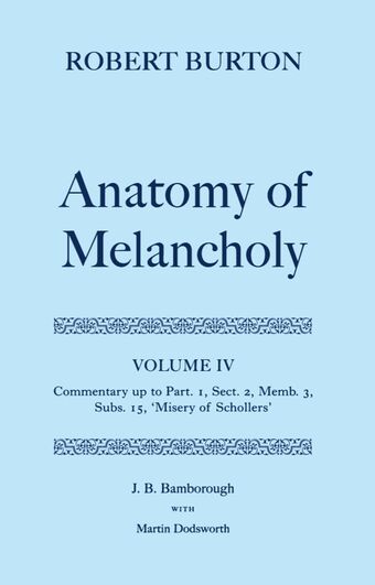 The Anatomy of Melancholy, Volume IV book cover
