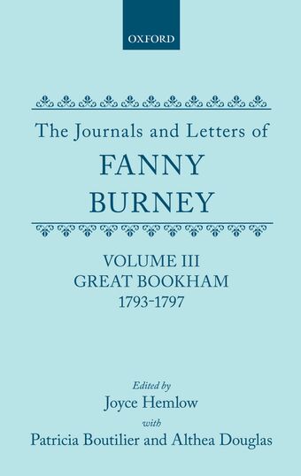 The Journals and Letters of Fanny Burney, Volume III book cover