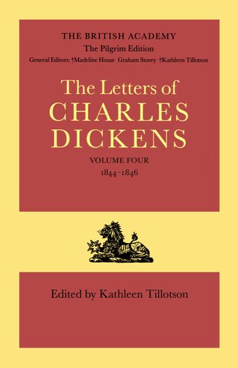 The Pilgrim Edition of the Letters of Charles Dickens: Volume 4 book cover