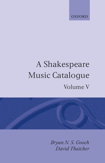 A Shakespeare Music Catalogue: Volume V book cover