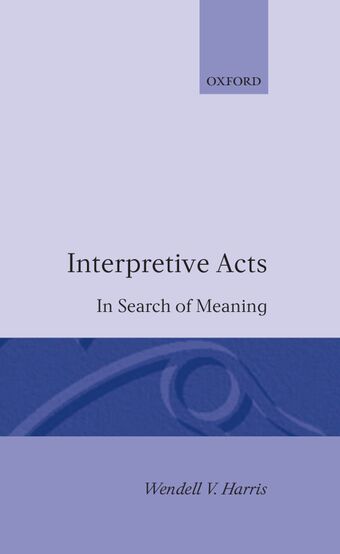 Interpretive Acts book cover