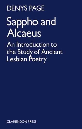 Sappho and Alcaeus book cover