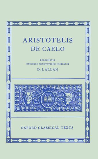 Aristotelis: De Caelo book cover
