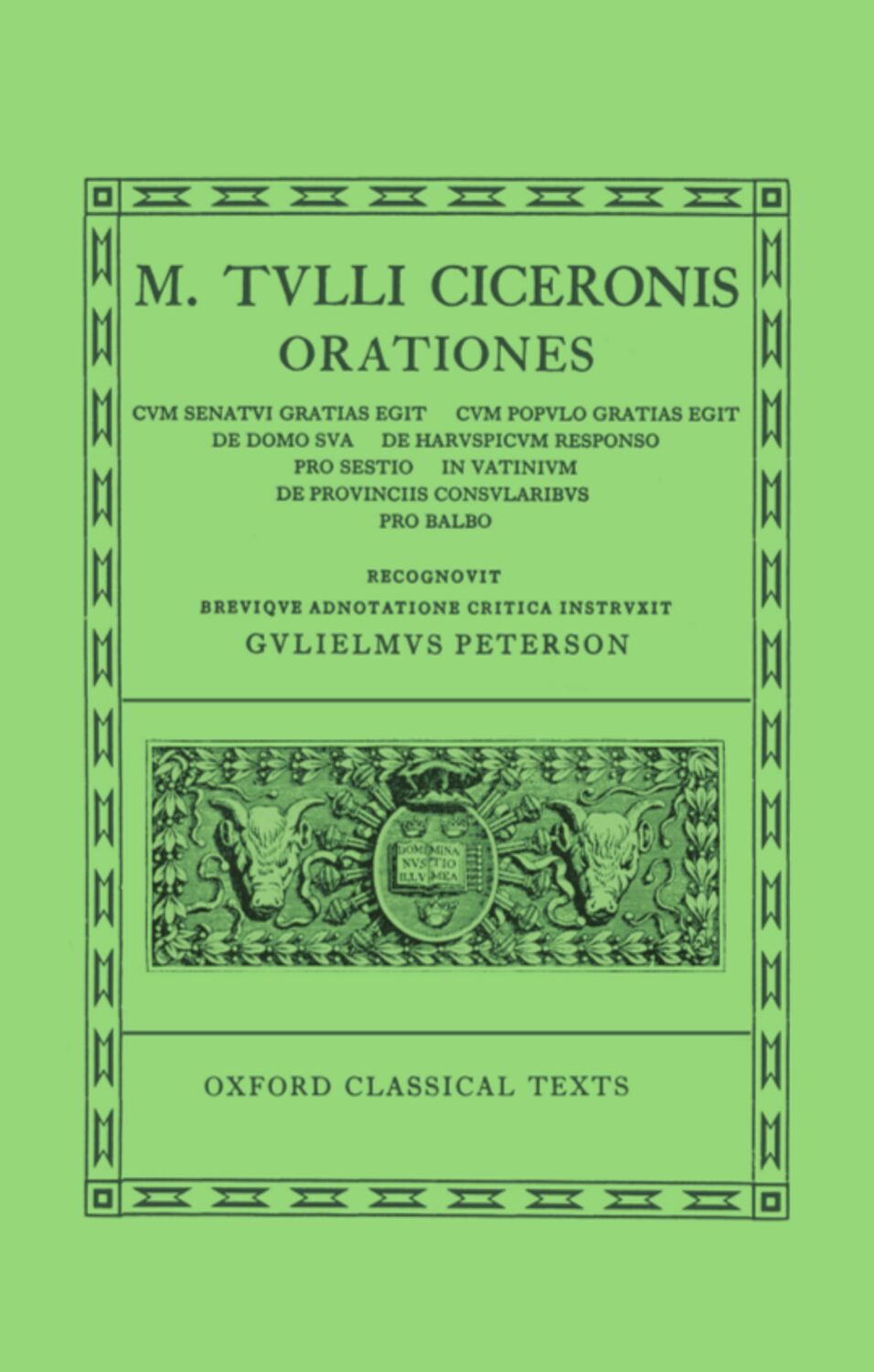 Cicero Orationes. Volume V book cover