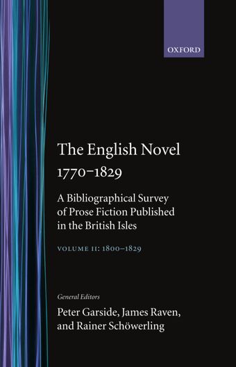 The English Novel 1770-1829 book cover