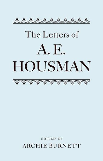 The Letters of A. E. Housman book cover