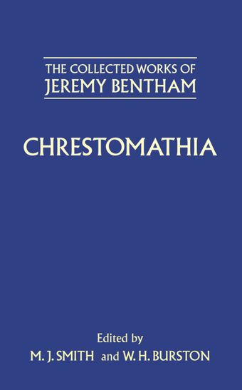 The Collected Works of Jeremy Bentham: Chrestomathia book cover