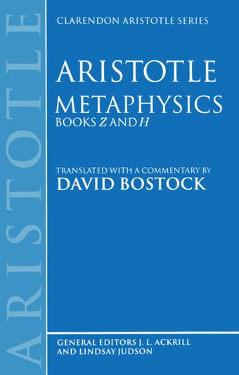 Metaphysics Books Z and H book cover