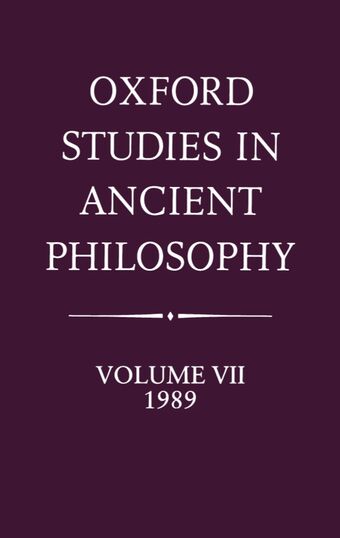 Oxford Studies in Ancient Philosophy book cover
