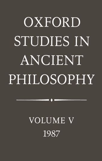 Oxford Studies in Ancient Philosophy book cover