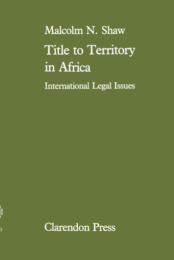 Title to Territory in Africa book cover