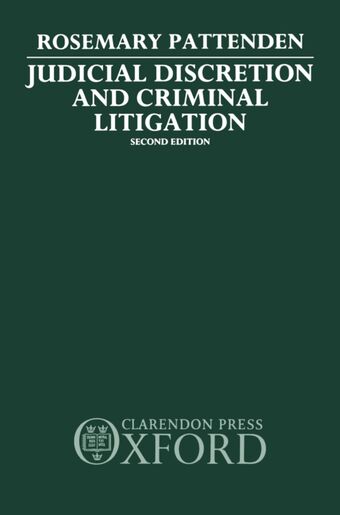Judicial Discretion and Criminal Litigation book cover