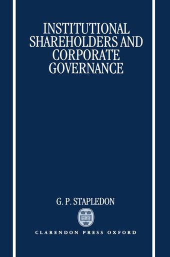 Institutional Shareholders and Corporate Governance book cover