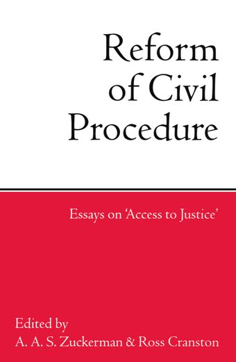 The Reform of Civil Procedure book cover