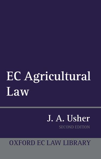 EC Agricultural Law book cover