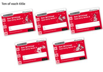 Read Write Inc Phonics: Get Writing! Red Ditty Books 610 Pack of 50 book cover