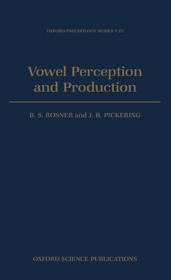 Vowel Perception and Production book cover