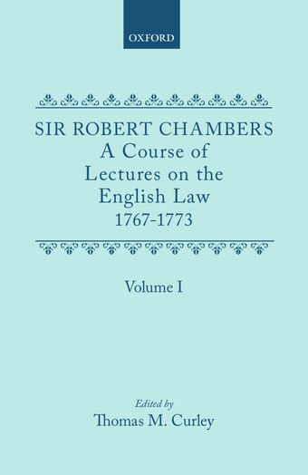 A Course of Lectures on the English Law 1767-1773 book cover