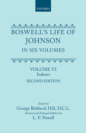 Boswell's Life of Johnson in Six Volumes: Volume VI book cover