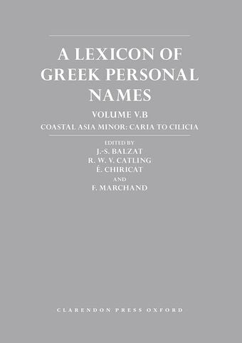 A Lexicon of Greek Personal Names book cover