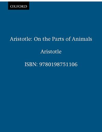 On the Parts of Animals I-IV book cover