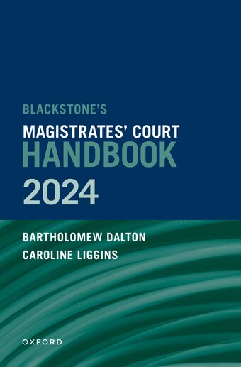 Blackstone's Magistrates' Court Handbook 2024 book cover