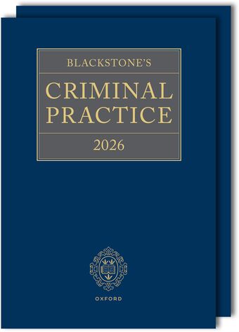 Blackstones Criminal Practice 2026 Supplement 1 Pack book cover