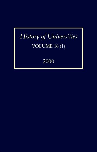 History of Universities, Volume XVI/1: 2000 book cover