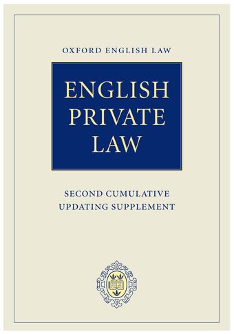 English Private Law Second Cumulative Updating Supplement book cover
