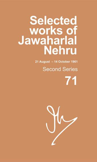 Selected Works of Jawaharlal Nehru Second series Vol 71 book cover