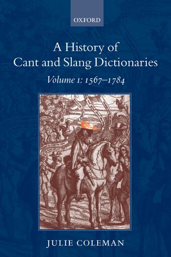 A History of Cant and Slang Dictionaries book cover