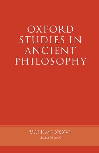 Oxford Studies in Ancient Philosophy book cover