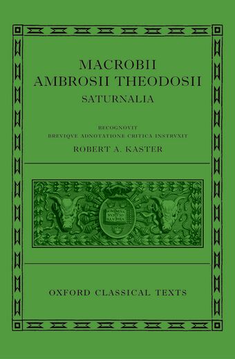 Macrobii Ambrosii Theodosii Saturnalia book cover