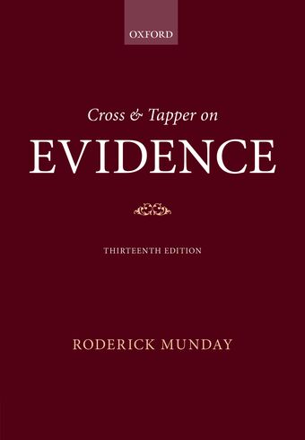 Cross & Tapper On Evidence book cover