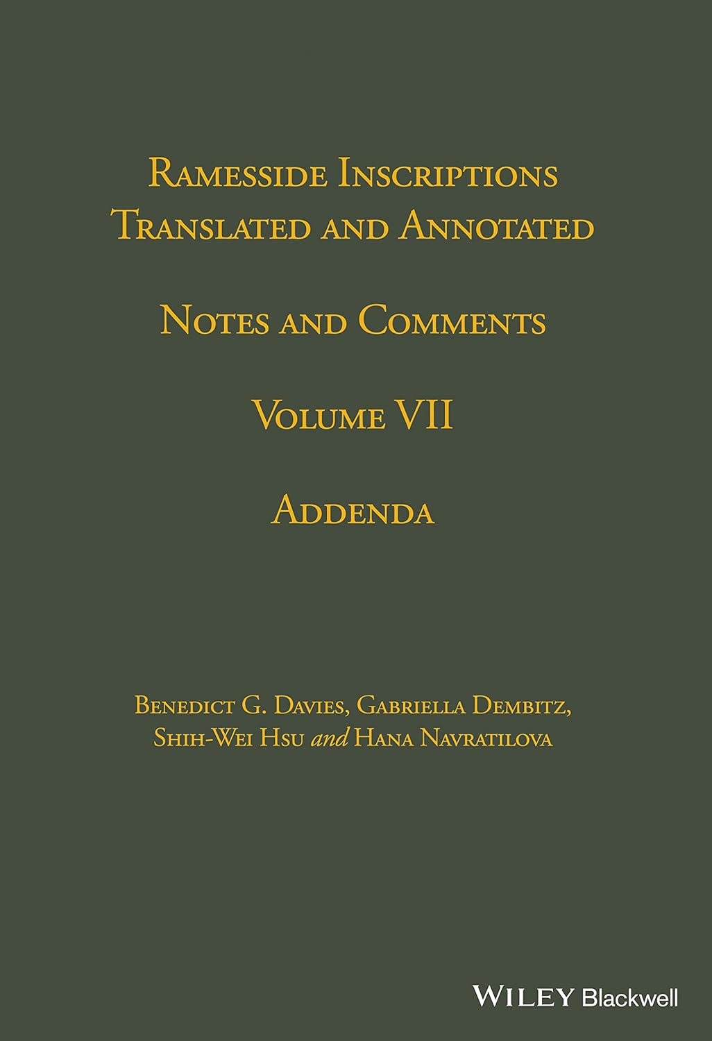Ramesside Inscriptions Notes cover