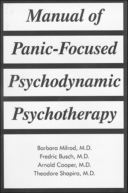 Manual of Panic-Focused Psychodynamic Psychotherapy cover