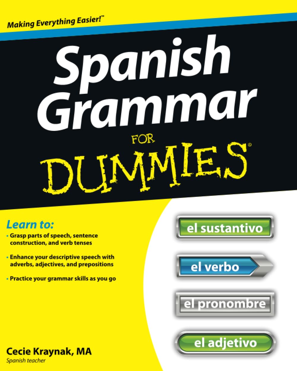 Spanish Grammar For Dummies cover