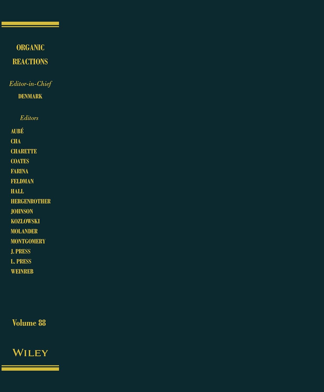 Organic Reactions, Volume 88